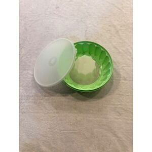 Tupperware Vintage Jel-N-Serve Jello Mold Mint Green Fluted Ring with Lid
